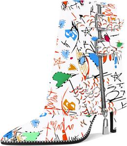 Женские ботильоны Eldof, высокая шпилька, заостренный носок, украшены бусинами, осенние короткие ботинки с отворотом, ремешок с пряжкой, боковая молния, каблук 3,5 дюйма