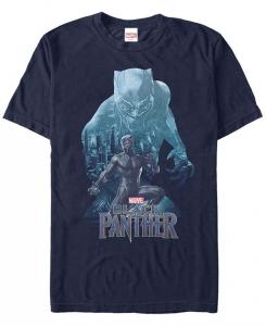 Футболка с коротким рукавом Marvel Men's Black Panther Blue Panther Silhouette Pose Fifth Sun, синий