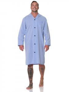 NORMANN Тканая ночная рубашка с длинными рукавами - 88885, светло-голубого цвета