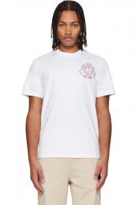 Хлопковая футболка с перекрывающимся логотипом Moncler, белый