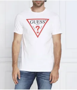 Футболка с тремя логотипами regular fit Guess Jeans, белый