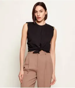 Блуза cropped fit Elisabetta Franchi, черный