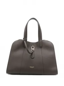Сумка-тоут из зернистой кожи GIORGIO ARMANI, коричневый