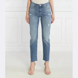 Джинсы узкого кроя низкая талия Marc Cain, синий