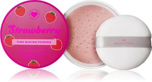 Рассыпчатая матирующая пудра цвета молочного коктейля с клубникой I Heart Revolution, atspalvis 22 гр