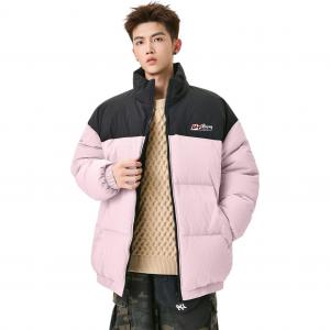 Пуховик Unisex Stand Collar с флисовой подкладкой WARRIOR, розовый (diy badge)