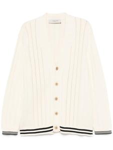 Кардиган Golden Goose из хлопка, связанный косами, белый