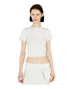 Эластичная трикотажная футболка с круглым вырезом Entire Studios, белый