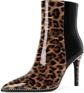 Ботильоны Joseywade на высоком каблуке для женщин, с заостренным носком, тонким стойким каблуком, боковой молнией, короткие ботинки с бусинами