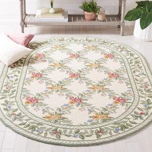 Круглый ковер 244 x 244 см SAFAVIEH Chelsea Collection Ivory HK60A ручной работы в стиле французского кантри из шерсти