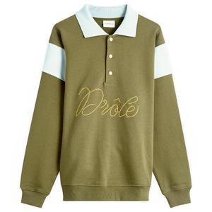 Рубашка-Поло с плетеным логотипом Drôle De Monsieur, хаки