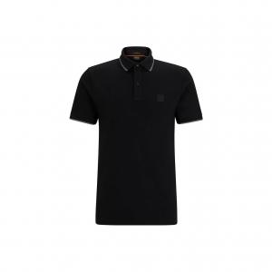 Поло с вышитым логотипом босса HUGO BOSS, черный