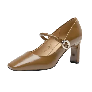 Женские туфли на платформе с массивным каблуком 7,5 см GUDIANFENGDU, коричневый