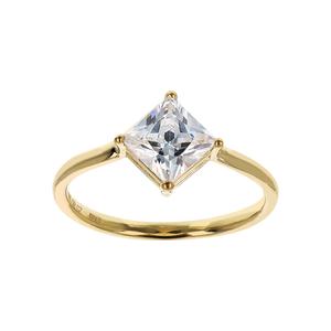 Кольцо-солитер Autentica с бриллиантом принцессной огранки 1,15 карата Autentica, желтый