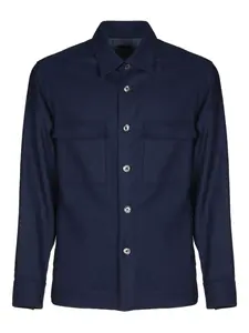 Рубашка с накладными карманами клапанами Xacus, синий