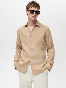 Тукан Slim Fit рубашка из льна Mango, Light Beige