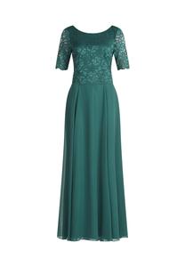 Вечернее платье с кружевом Vera Mont, цвет dark emerald