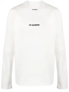 Футболка с длинными рукавами и логотипом JIL SANDER, белый