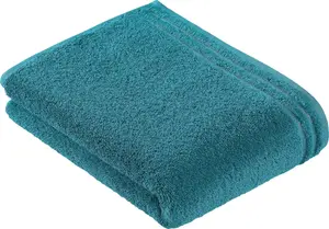 Полотенце Vossen "Calypso Feeling", (1 шт.), с узкой каймой, из 100% хлопка, веганское, однотонное 67х140 см (1 шт.), цвет lagoon