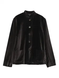 Бархатная куртка с накладными карманами Rosso 35, коричневый