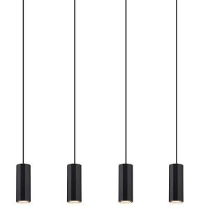 Подвесной светильник Nettlife Stärke 4-flammig, черный - металл - 6 x 170 x 60 см