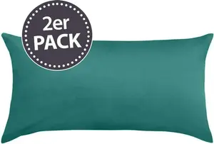 Комплект постельного белья Dream Sleep Uni Mako-Satin, 2 наволочки 40x60 см, цвет Petrol Traumschlaf