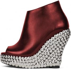 Женские стильные ботильоны FSJ с открытым носком на высокой танкетке, заклепками, платформой и боковой молнией, модная обувь для вечеринок и концертов, размеры 4-16 US, Red