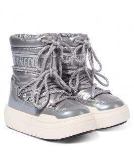 Зимние ботинки Junior Park с логотипом Moon Boot Kids, серебряный