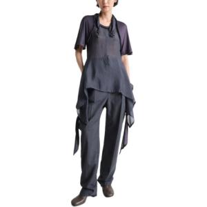 Топ из узловатого шелка Lemaire, черный