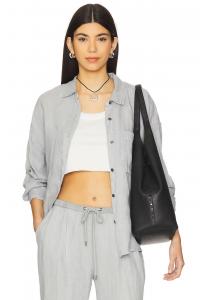 Льняная рубашка с крашенным изделием James Perse, grey sky pigment