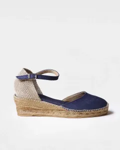 Женские плетёные эспадрильи на клиновидной подошве с пряжкой Toni Pons, темно-синий