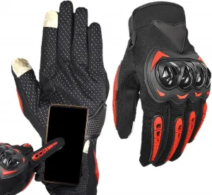 Мотоциклетные перчатки с сенсорным экраном, мужские мотоциклетные перчатки для квадроциклов, перчатки с сенсорным экраном, защитное снаряжение для страйкбола, горного велосипеда, шоссейного велосипеда, red
