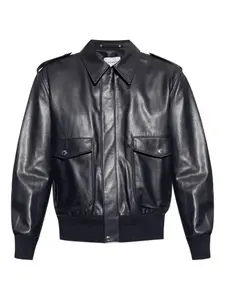 Кожаная куртка с карманами-клапанами Givenchy, черный