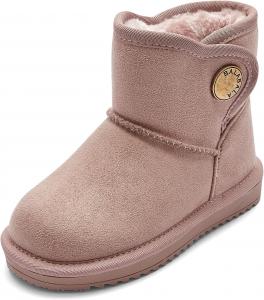 Водонепроницаемые зимние сапоги Balabala для девочек, теплые детские зимние сапоги, снежные сапоги для мальчиков, трекинговые сапоги из искусственной замши с мехом, Pink