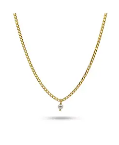 Ожерелье из 14-каратного золота с панцирной цепочкой и миниатюрными жемчужинами Bowood Lane, gold