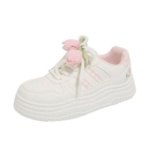 JimiXiong Дышащие женские скейтерские кеды низкие бежево-розовые, цвет Beige Pink