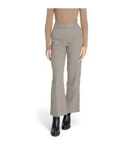 Брюки с высокой талией в клетку «гусиная лапка» Only, бежевый