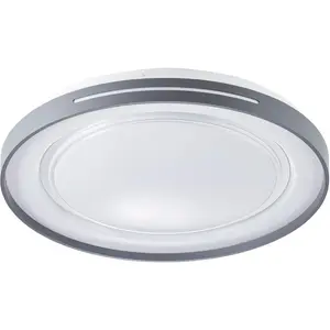 Светодиодный потолочный светильник Barty LED-модуль 1 шт. Ø49 см, регулируемая яркость, CCT, 2900 люмен, металл/пластик, белый/темно-серый Brilliant, белый