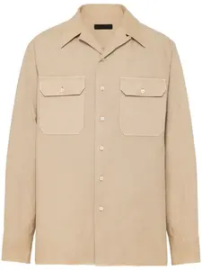 Рубашка с логотипом Prada, нейтральный