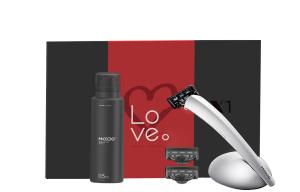 Бритва X1 Manual мокрая и сухая металлический корпус острое лезвие набор с пенкой мужские бритвенные принадлежности Mkodo, серебро