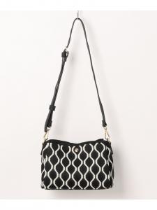 Сумка Cachecache / Сумка через плечо с тремя отделениями, жаккардовая, с различными узорами.