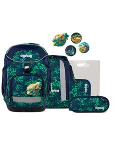 Ergobag Набор школьных рюкзаков, 6 предметов, с изображением медведя-убийцы драконов, зеленый