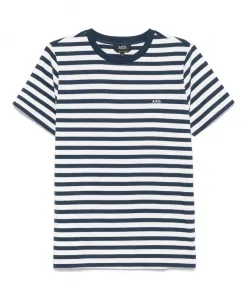 Полосатая темно-синяя футболка A.P.C., мультиколор