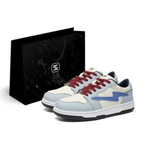 Низкие кроссовки для скейтбординга унисекс ZHR, Beige Blue-Shopping Bag