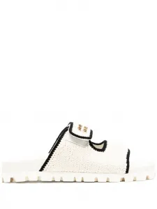 Слиперы на липучках с логотипом MIU MIU, белый