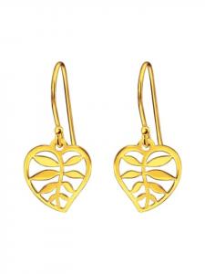 Alexander York Серьги в форме сердца и листа из серебра 925 пробы, комплект из 2 штук