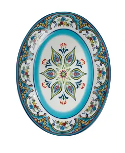 Овальное сервировочное блюдо «Занзибар», 16 дюймов Euro Ceramica, multi