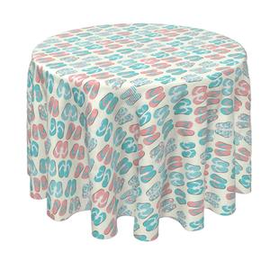 Круглая скатерть, 100% полиэстер, круглые 70 дюймов, шлепанцы Ocean Beach
