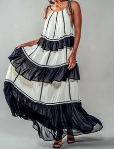 Полуночный сад макси-платье в цвете слоновой кости и черном Urban Daizy