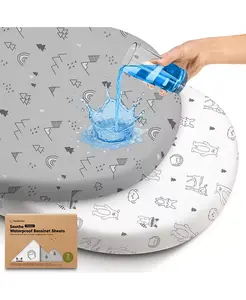 2 шт. Успокаивающие водонепроницаемые простыни для люльки для девочек и мальчиков, универсальный чехол для матраса для детской люльки 33x17 Keababies, woodland